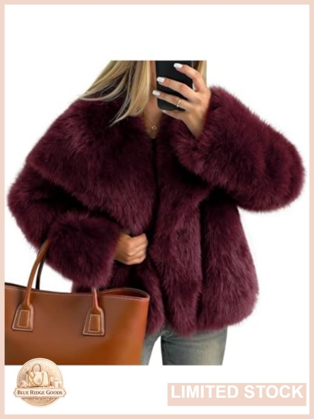 Women Faux Fur Coat Lapel Collar Shaggy Warm Short Fluffy Jacket